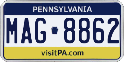 PA license plate MAG8862