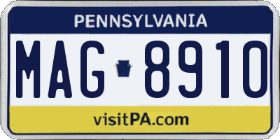 PA license plate MAG8910