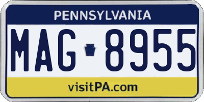 PA license plate MAG8955