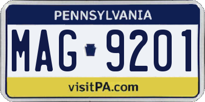 PA license plate MAG9201