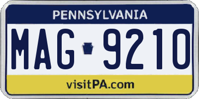 PA license plate MAG9210