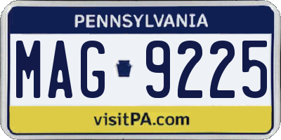 PA license plate MAG9225