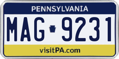 PA license plate MAG9231
