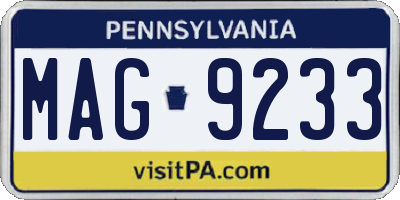 PA license plate MAG9233