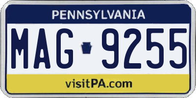 PA license plate MAG9255