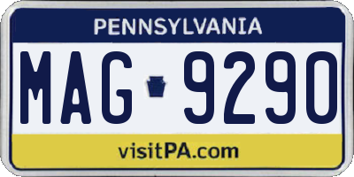 PA license plate MAG9290