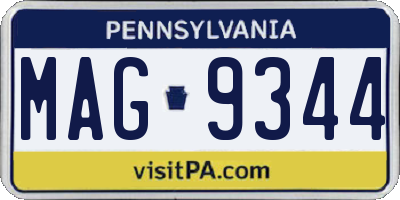 PA license plate MAG9344