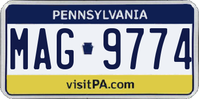 PA license plate MAG9774