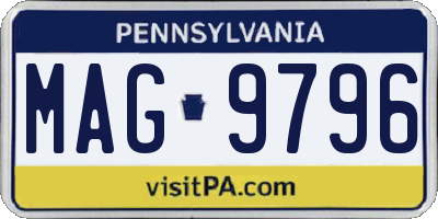 PA license plate MAG9796