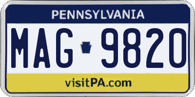 PA license plate MAG9820