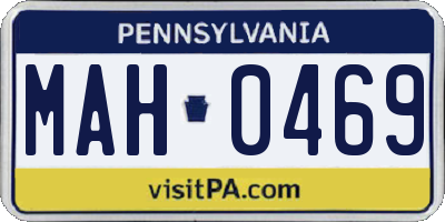 PA license plate MAH0469