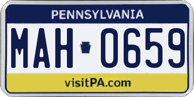 PA license plate MAH0659