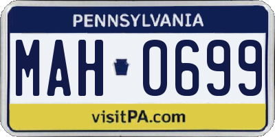 PA license plate MAH0699