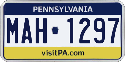 PA license plate MAH1297