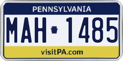 PA license plate MAH1485