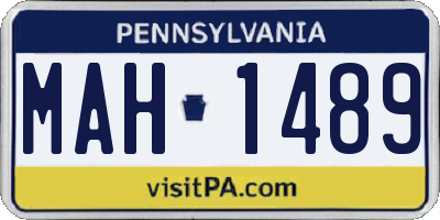 PA license plate MAH1489
