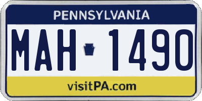 PA license plate MAH1490