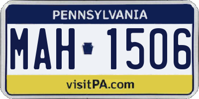 PA license plate MAH1506