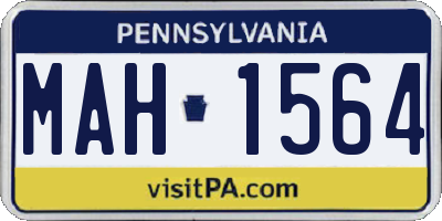 PA license plate MAH1564