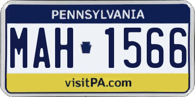 PA license plate MAH1566