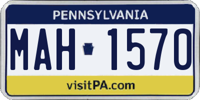 PA license plate MAH1570