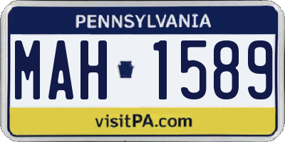 PA license plate MAH1589