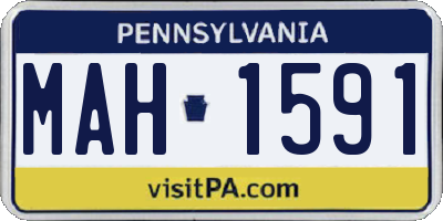 PA license plate MAH1591