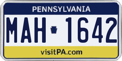 PA license plate MAH1642