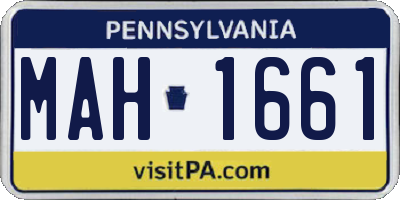 PA license plate MAH1661