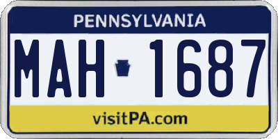 PA license plate MAH1687