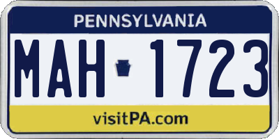 PA license plate MAH1723