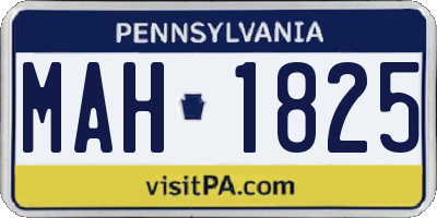 PA license plate MAH1825