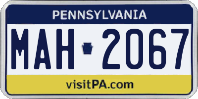 PA license plate MAH2067