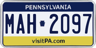 PA license plate MAH2097