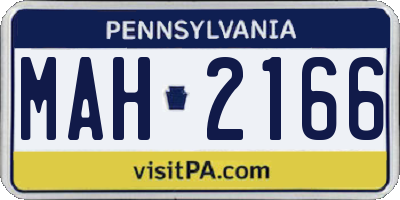 PA license plate MAH2166