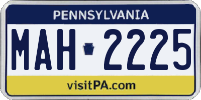 PA license plate MAH2225