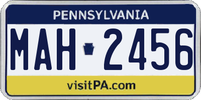 PA license plate MAH2456