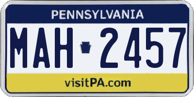 PA license plate MAH2457