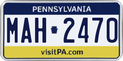 PA license plate MAH2470