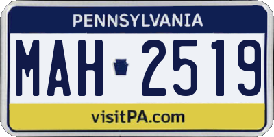 PA license plate MAH2519