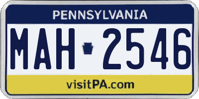 PA license plate MAH2546
