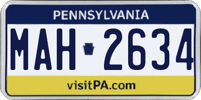 PA license plate MAH2634