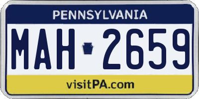 PA license plate MAH2659