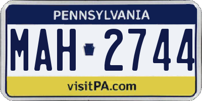 PA license plate MAH2744