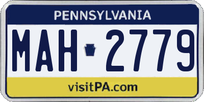 PA license plate MAH2779