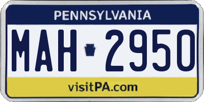 PA license plate MAH2950