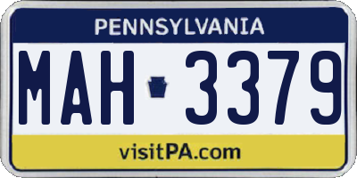 PA license plate MAH3379