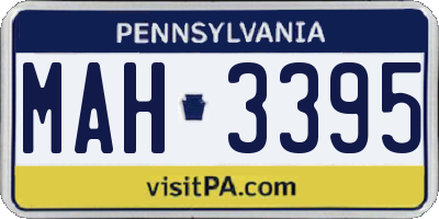 PA license plate MAH3395