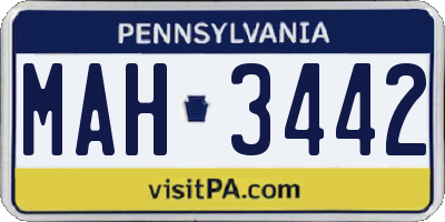PA license plate MAH3442