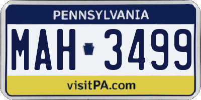 PA license plate MAH3499